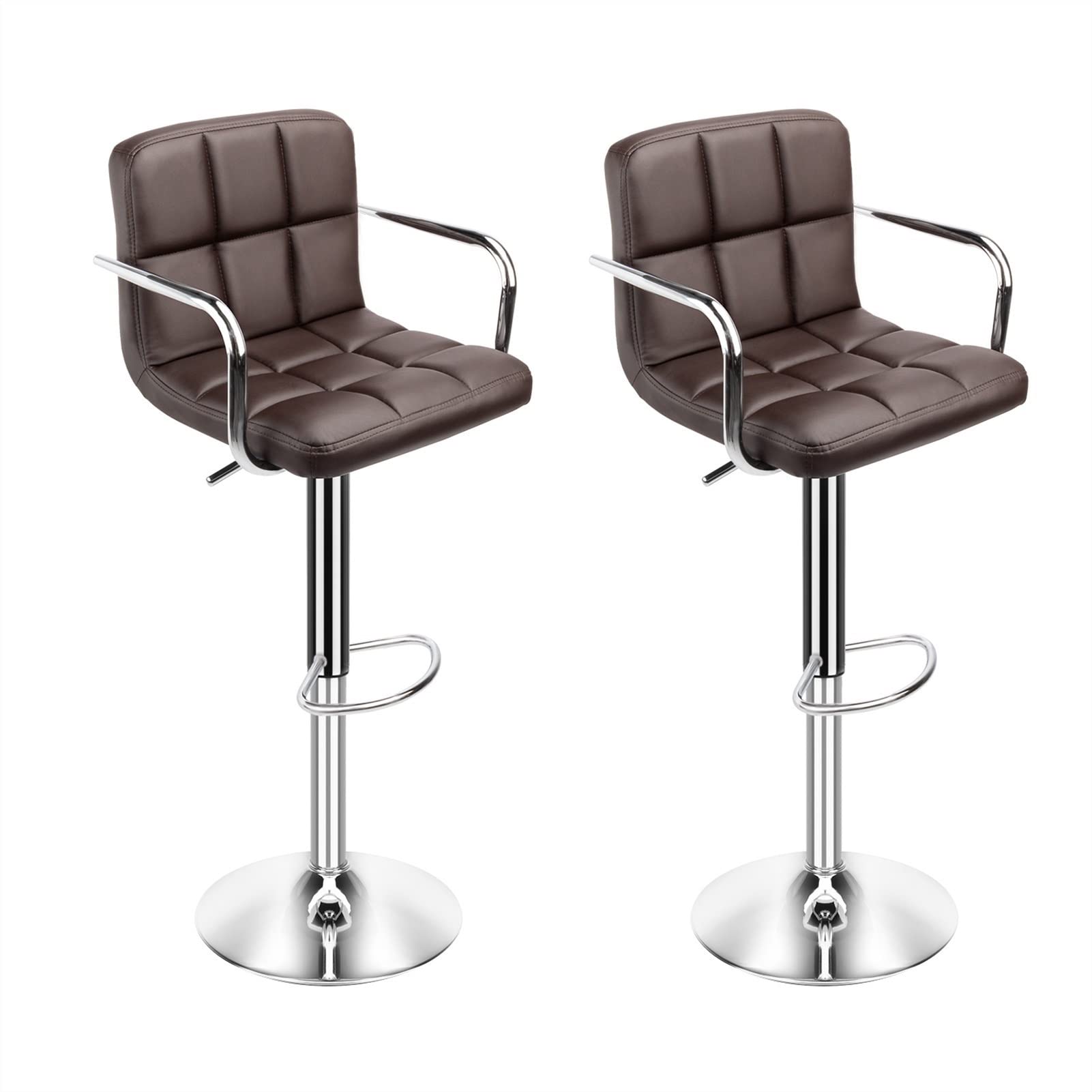 Tabourets de bar en cuir moderne avec dossier design et finitions soignées