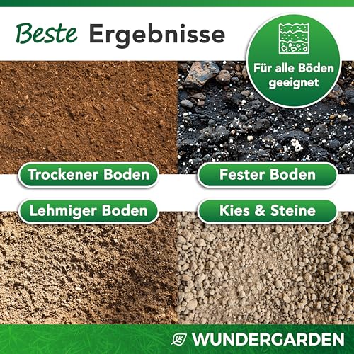 WUNDERGARDEN - 100 Erdanker für Unkrautvlies, Erdnägel aus Stahl im Set zur Befestigung von Unkrautflies, Unkrautfolie, oder fürs Camping - Erdpieß, Erddübel, Bodenanker - 150x25mm - Ø2,7mm