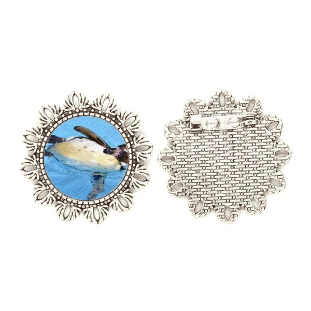 Broche de pingüino en plata de ley Swimng con acabado pulido 4