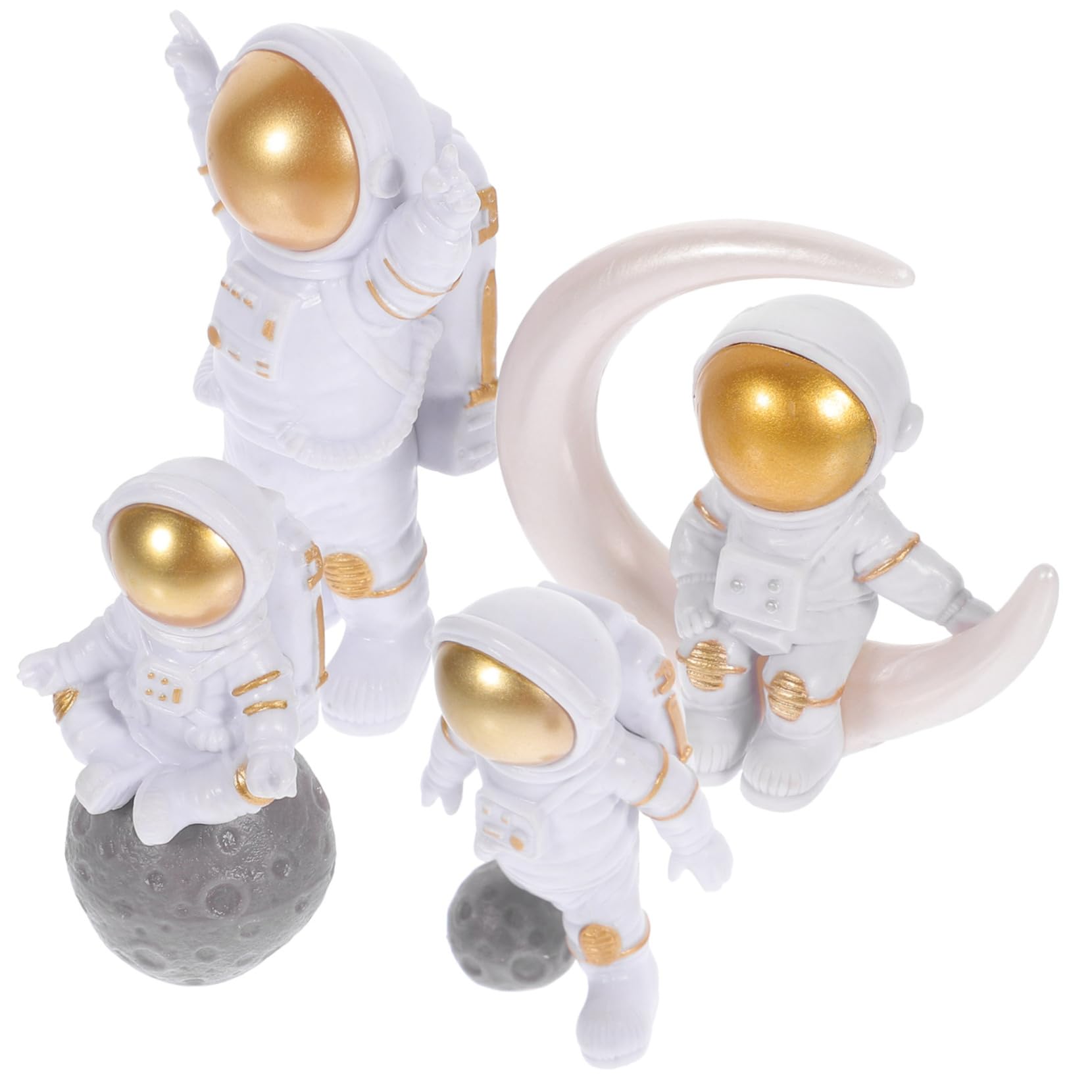 Cabilock 16 Piezas Modelo De Astronauta Decoración del Hogar Estatua Figuras De Astronauta De Resina Modelo De Astronauta Accesorio para El Hogar Juguete De Astronauta De Resina Esculturas