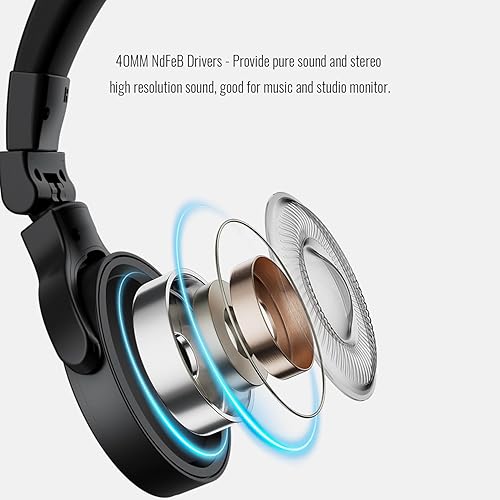 Miniatura 3 de TAKSTAR Auriculares de estudio con cable, HD2000 - Auriculares profesionales para monitor con controlador de neodimio de 1.969 in, auriculares