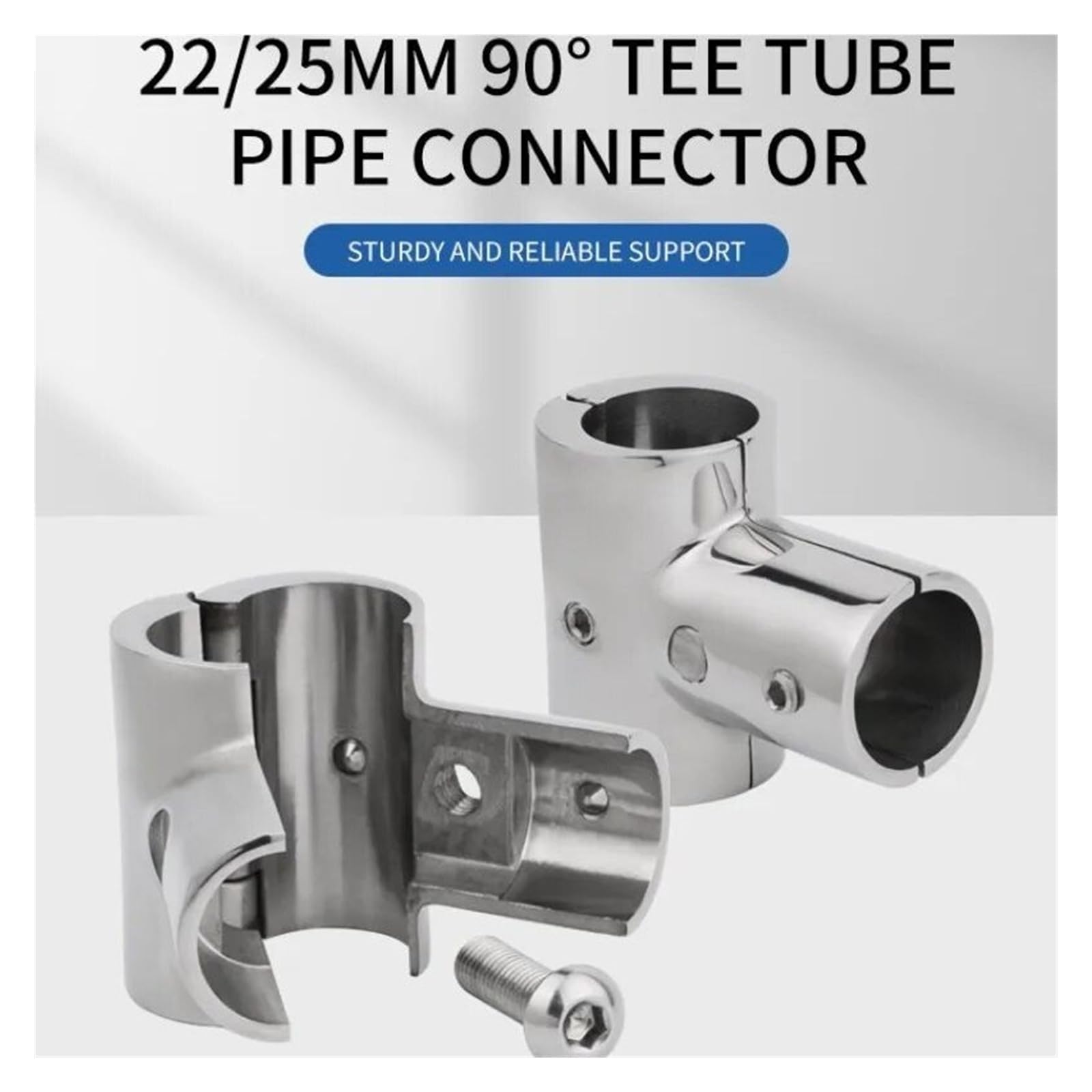 316 Edelstahl Marine Boot Handlauf 90 Grad T-Stück 7/8" 1" Yacht Dock Outdoor Markisenrohr Verschluss(25mm)