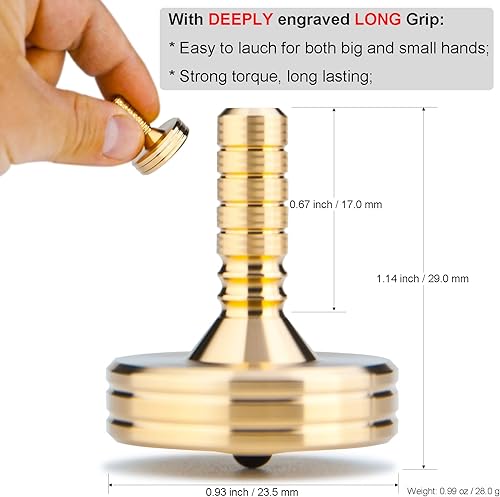 Miniatura 14 de DjuiinoStar Parte superior giratoria de alta calidad: tallo alargado, fácil de girar, alto rendimiento (BR 13+, AVG 5-8), acero inoxidable