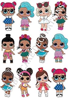 12 x LOL Dolls Characters Large Party Stand UP Edible Paper Cupcake Toppers Cake Decorations