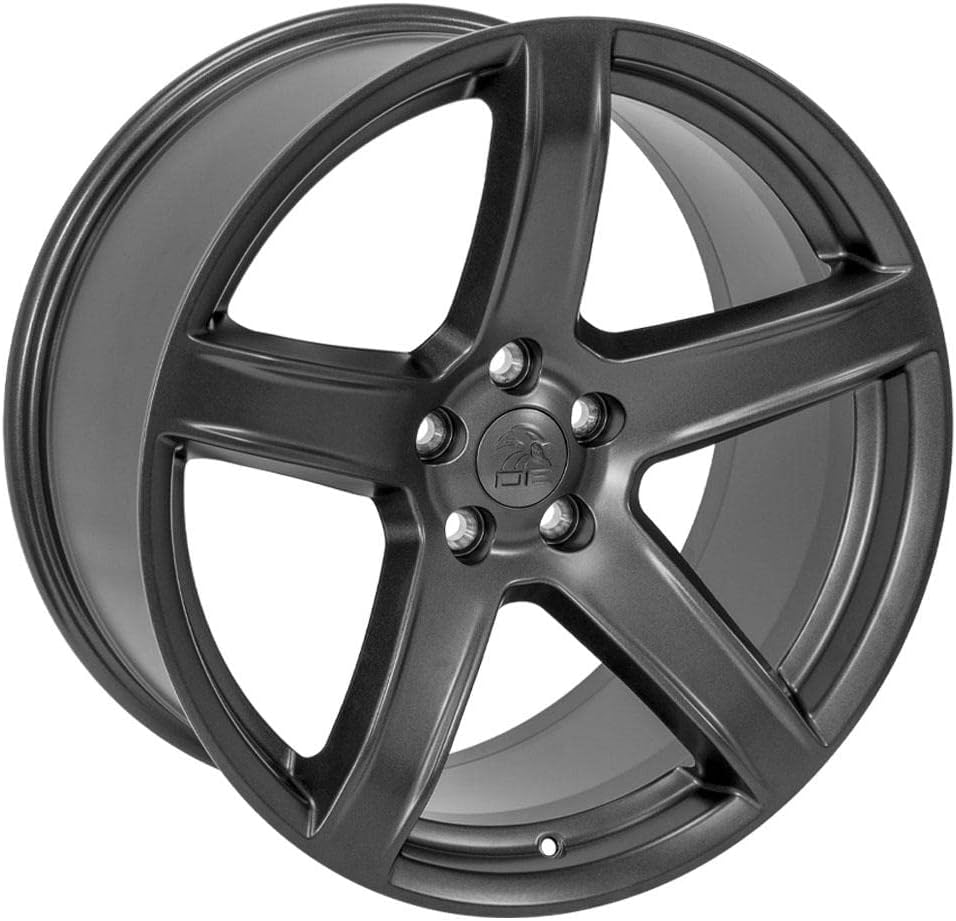 OE Wheels DG22 20 Inch Rim Fits Charger/Challenger SRT Hellcat Style 5x115 20x9.5 Satin Gunmetal - Hollander 2640 (1)