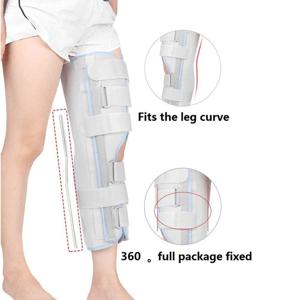 Soporte De Rodillera Ajustable, Manga De Compresión Elástica De Neopreno De Rótula Abierta Con Correas Ajustables, Para Preoperatorio Y Postoperatorio De Rodilla Y Recuperación De Lesiones O Cirugía