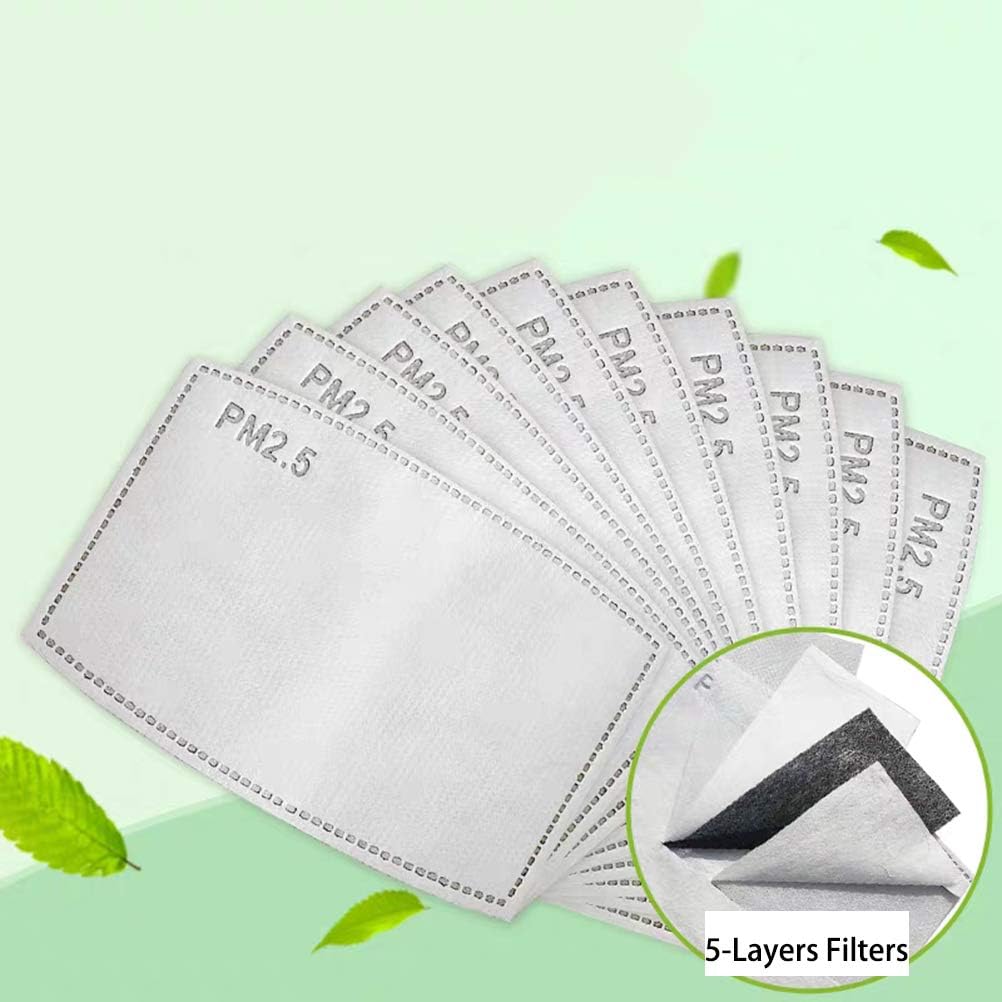50 Pcs PM 2.5 Activated Carbon Filter Insert,5-Layers Filters by Amy Ge