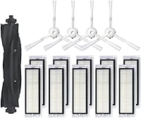 Vista 21 de LICHIFIT Cepillo de rodillo robot de barrido, cepillo lateral, filtro HEPA, trapos de limpieza Peines para 360 S5 S7 Aspiradora Accesorios