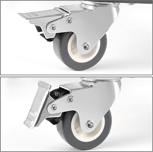 Miniatura 5 de HAKZEON 2 paquetes de base móvil, soporte ajustable para nevera, soporte para lavadora, rodillo móvil con 4 ruedas giratorias de bloqueo, rodillo