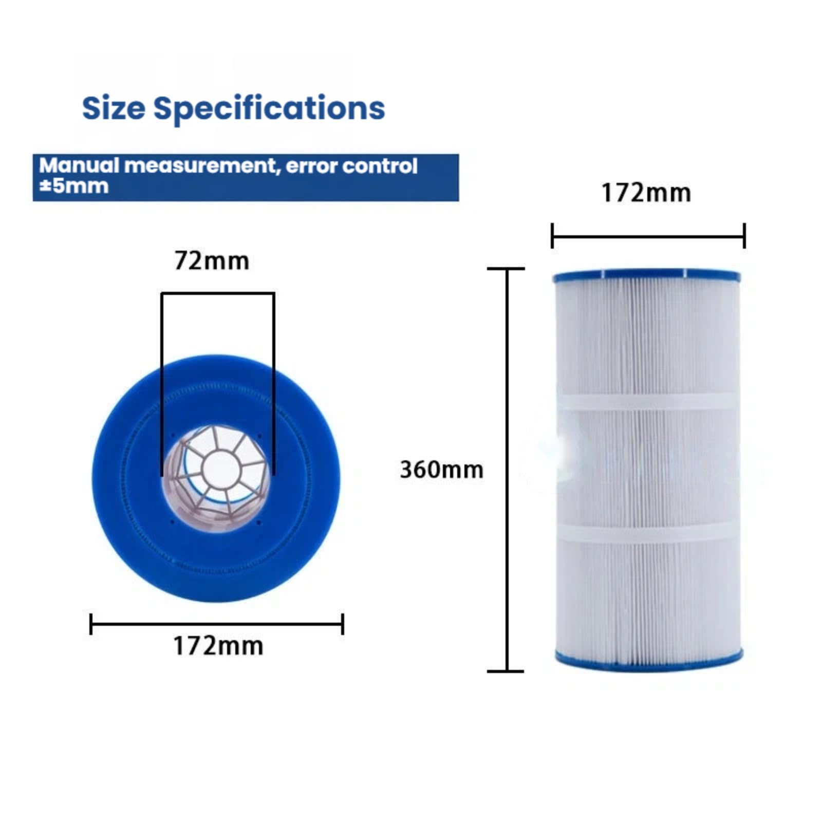 Cartucho de filtro de piscina de repuesto para spa y jacuzzi de alta eficiencia, compatible con múltiples modelos para piscinas enterradas y sobre el suelo