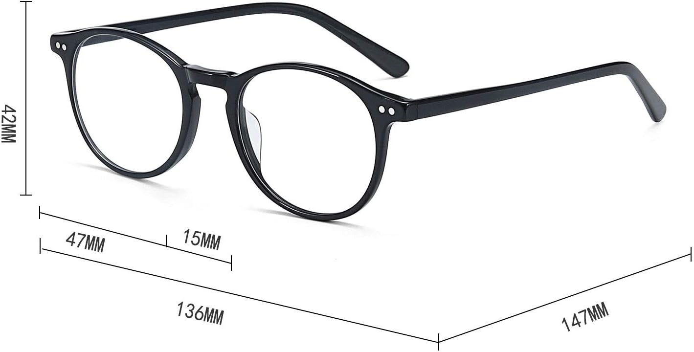 ZENOTTIC Vintage Round Glasses for Women Men Non-Prescription Clear Lens Eyeglasses Frame