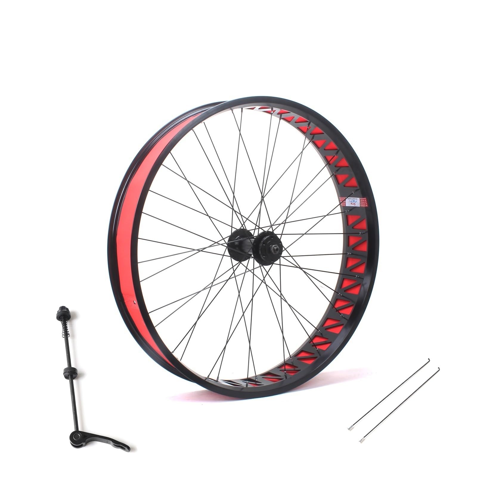 ZXGSXIOU 26in Fat Bike Front Wheel 4.0/4.9'' Tire Snow Rear Aluminum Alloy Beach Wheelset Disc Brake Hubs QR 135mm/190mm 36H For 7-12S Cassette Freewheel(Anodic Black,26in Front)
