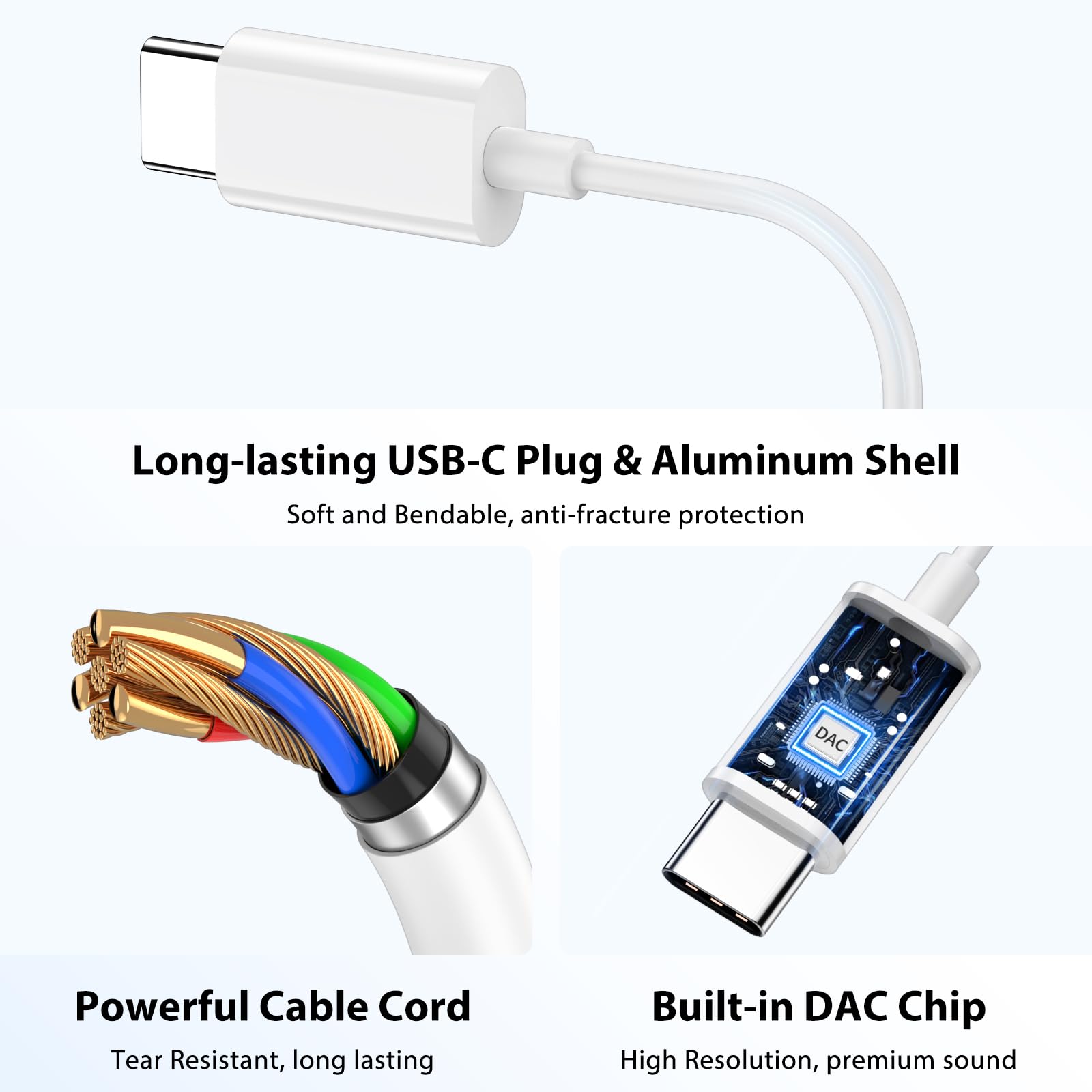 Amazon.co.jp: USB C ヘッドホン イヤホン DAC HiFi ステレオヘッド
