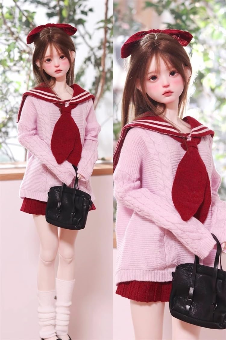1/3 1/4 BJD Dolls Clothes Coat Vest Skirt Socks Hairpin School Uniform Ball Jointed Dolls Accessories (Doll Not Included)(1/3)