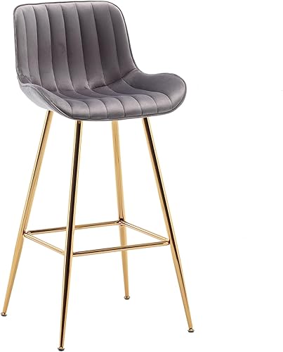 Miniatura 65 de Sidanli Blue - Juego de 2 taburetes de bar de terciopelo de 24 pulgadas con reposapiés, sillas de bar modernas para el hogar, isla de cocina,