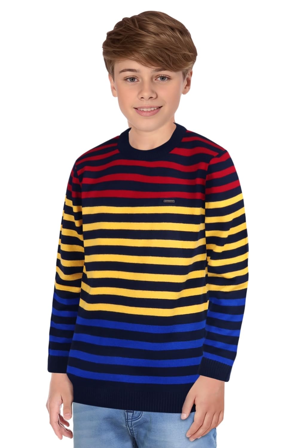 Allen Solly Boys Navy Stripe Regular Fit Sweater 1