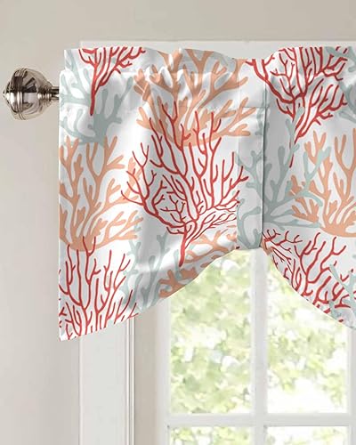 Miniatura 10 de RisQiten Cortinas de Navidad con cenefa de amarre para ventanas, cortinas de invierno con copos de nieve, cortinas de cocina, cortinas de ventana