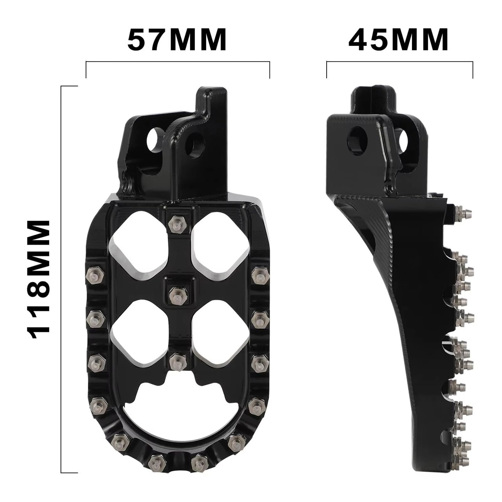 Motocicleta Estriberas Para 60 V Para 72 Mantis Dirt Pit Bike Motocross Piezas Motocicletas Accesorios Reposapiés Estriberas Soporte(Footpeg Black)