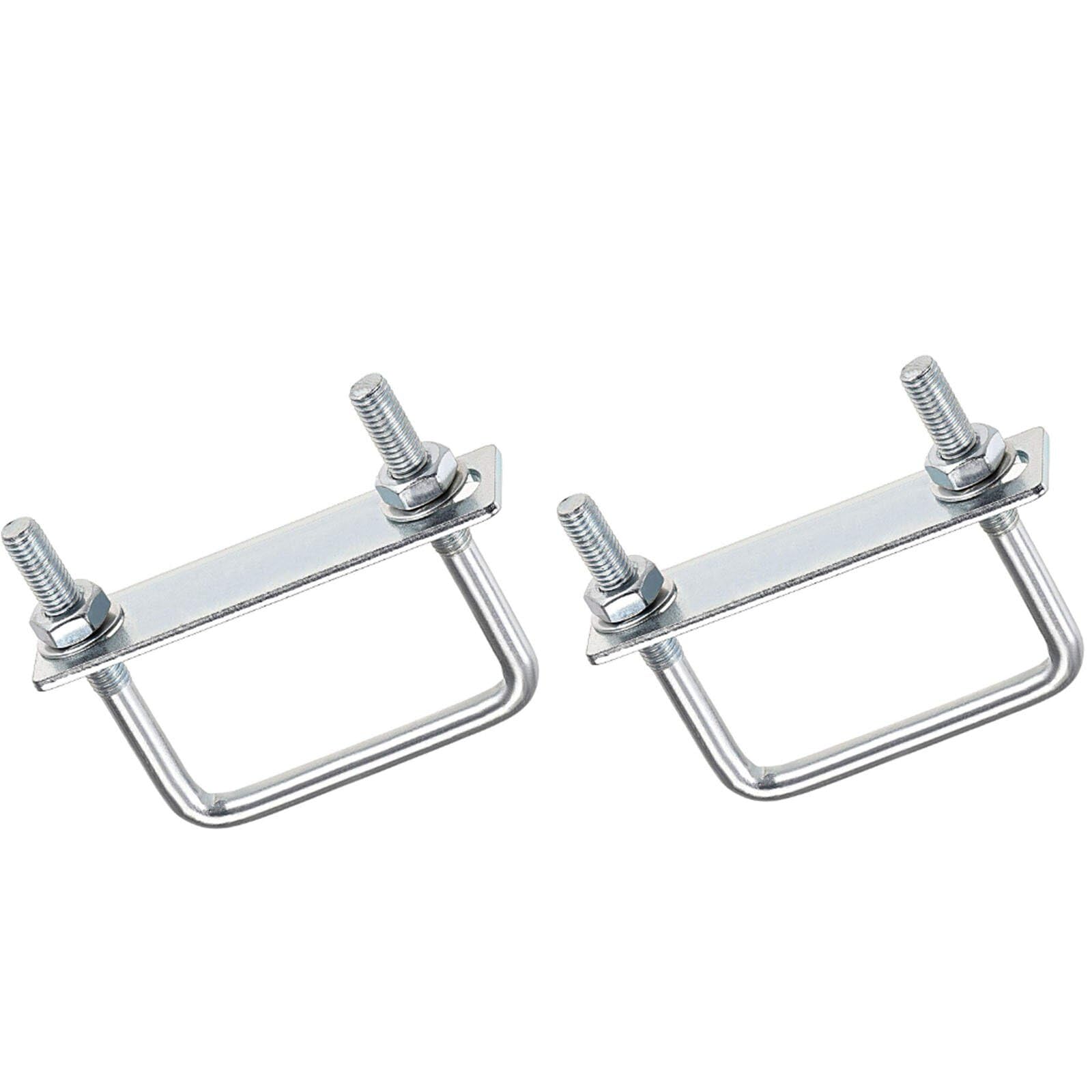 TOP-VIGOR 2 sets M8 Square U-Bolts, 82mm Inner Width 75mm Length Steel U-Bolts with Nut, Plate