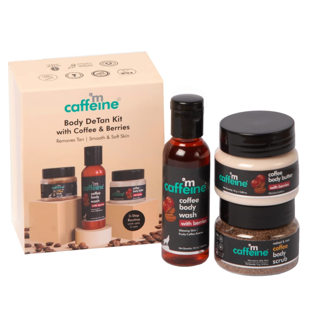 mCaffeine Body Care Gift Set with Berries Body Wash, Body Scrub & Body Butter | Rakhi Gifts | Rakshabandhan Gift Set for Sister and Brother | Men and Women | Gift Box with 3…
