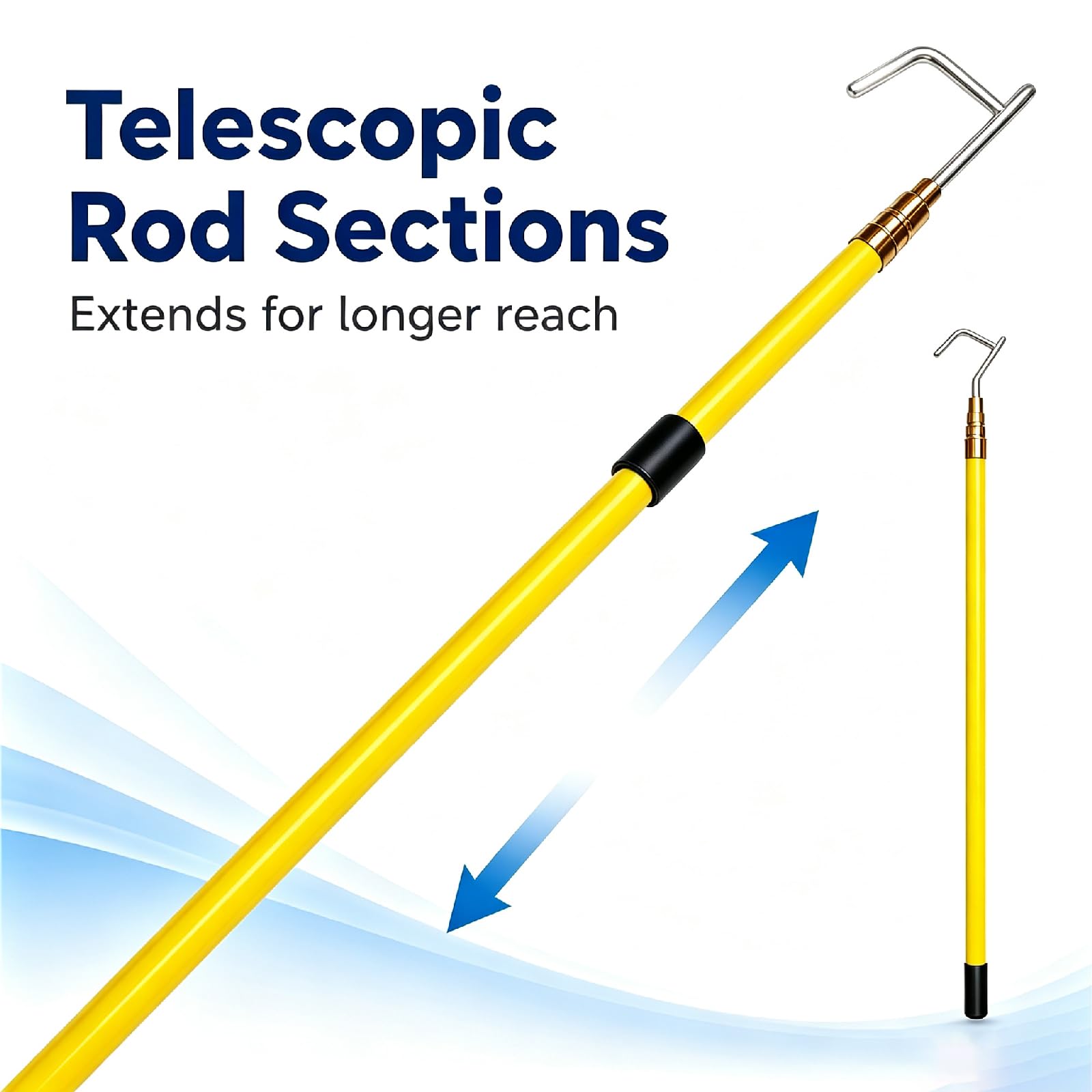 Asta telescopica per Gancio da Barca,Mezzos Marinaio Nautico ad Alta Resistenza,Mezzos Marinaio telescopico Nautico,Rust Resistant,Lightweight,per ormeggi e Accessori