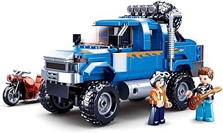 Sluban- F350 Blue Pick-up Truck 4x4 Set M38-B0813-363 Pieces. 100% Compatible. Includes Box. Building Bricks Toy (M38-B0813)