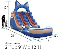 Vista 2 de Inflatable Water Slide for Kids & Toddlers with Inflatable Pool, Backyard, Park or Commercial Use, Outdoor Water Play, Includes Blower Stakes