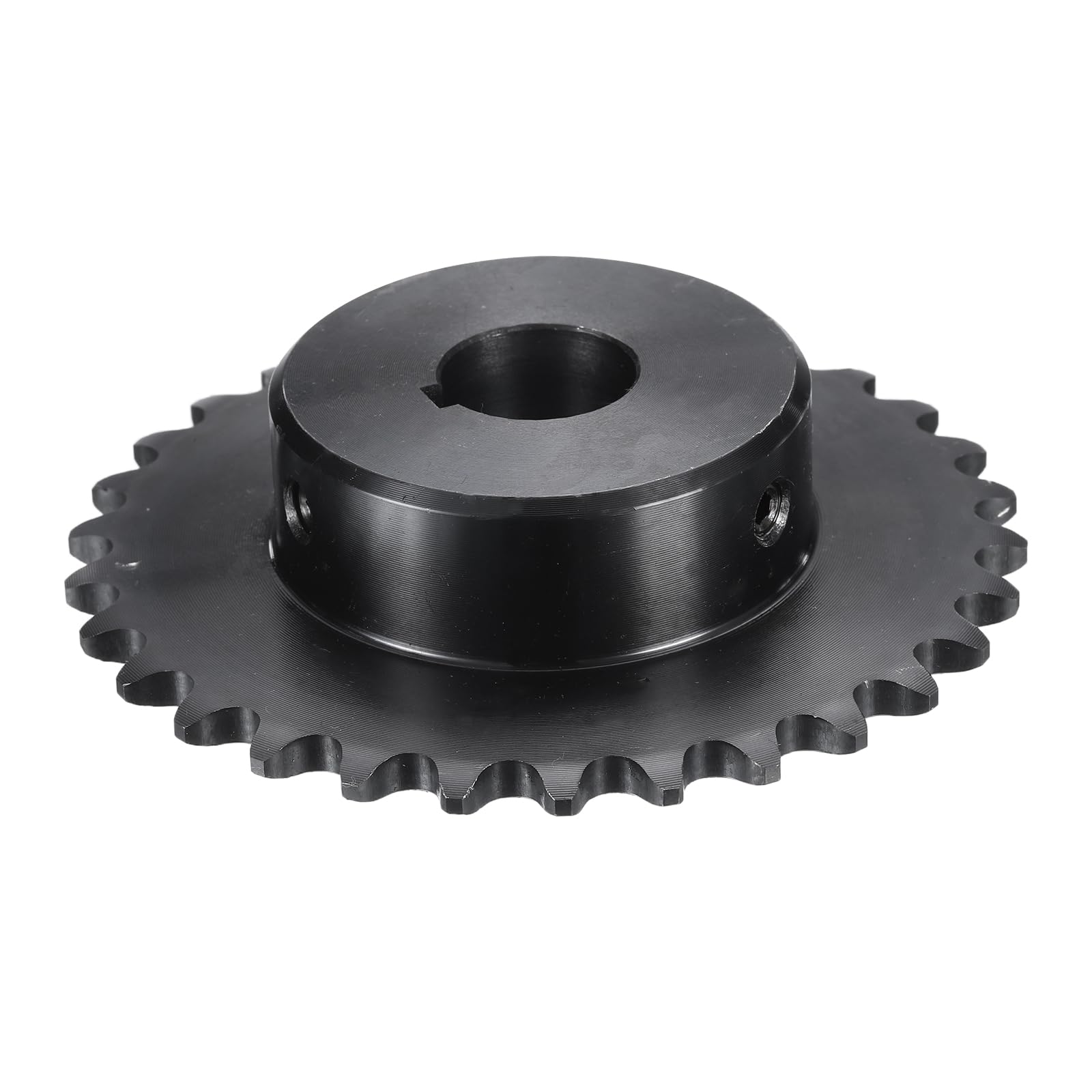 uxcell Pignone a rullo per catena #35, tipo B, foro da 3/4", 30 denti, pignone catena a filo singolo, acciaio al carbonio, scanalatura con viti di fissaggio