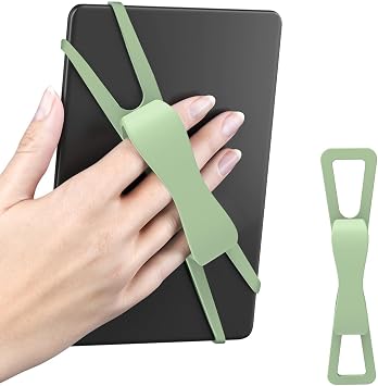 Universal Tablet Hand Silicone Strap,Security Hand-Strap for 9-11 Inch Tablet, iPad Pro/Air/Kindle Fire HD/Samsung, High-Elasticity Versatile Lightweight Finger Grip Holder Green
