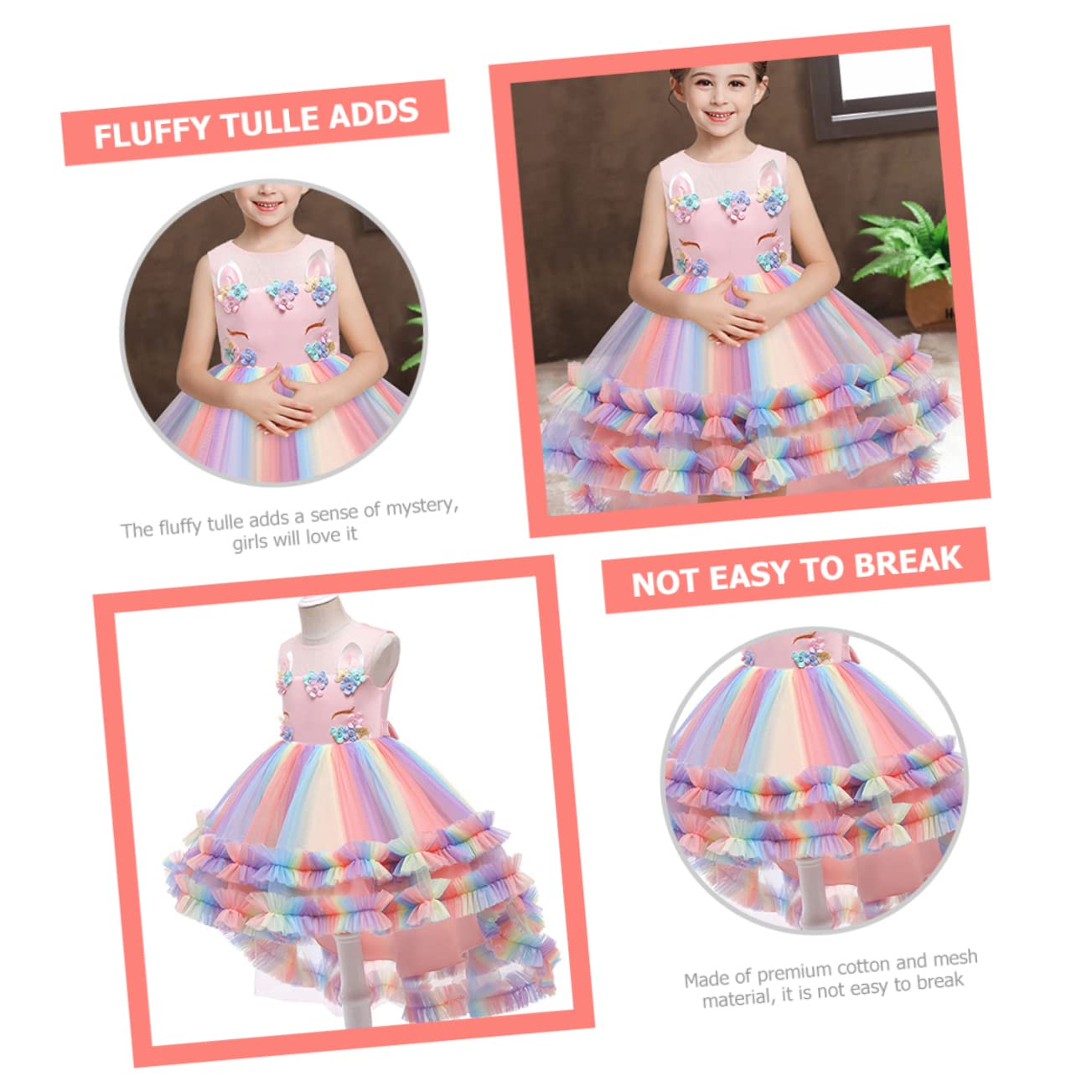COLLBATH Tutù Abito in Paillettes Glitterate Costumi Per Bambini Abito in Tulle Per Bambina in Rete Glitterata Costume Da Ragazza Gonna Per Ragazze Da Ballo Cotone Rosa