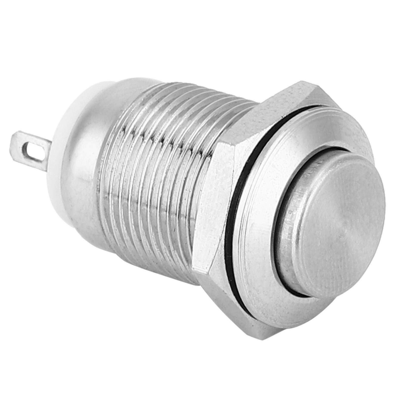 Push Button Switch Self-Reset Metal Button Switch 2 Pins 1 Normally Open 21.5 x 12mm for Electromagnetic Starters Relays(High head) - Image 4