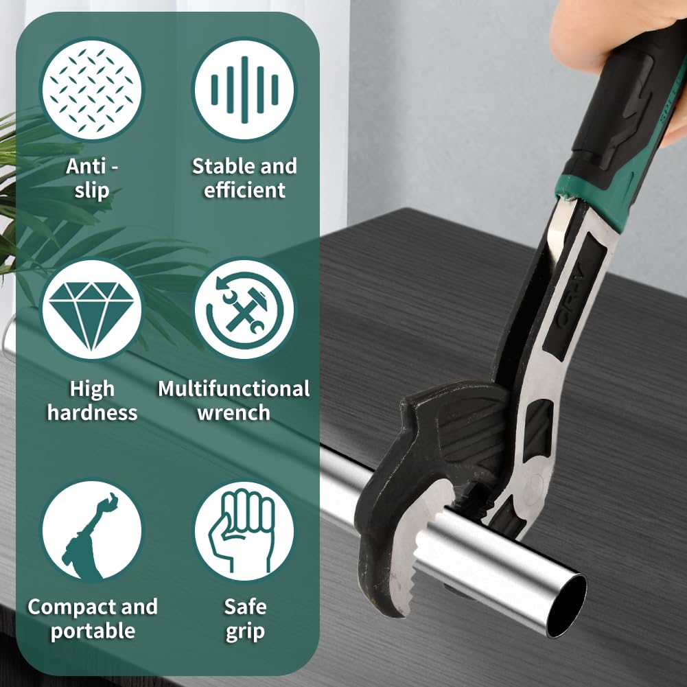 2-Piece Self-Adjusting Pipe Wrench Set - Multi-Function -7