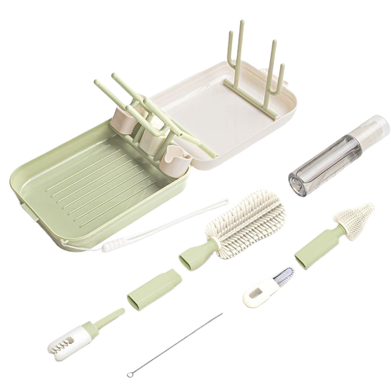 Brosse à tétine portable avec kit de nettoyage de paille et brosses à biberons compactes
