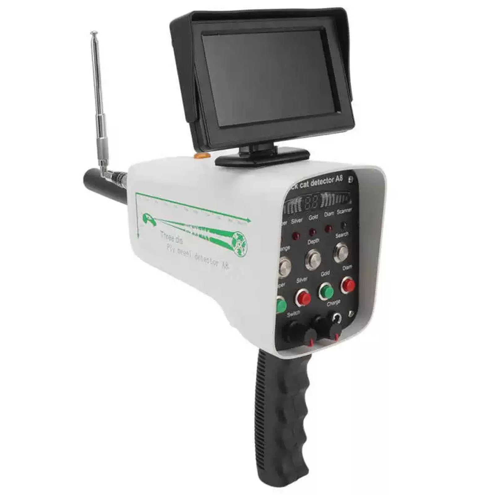 Detector De Metales Subterráneo Profesional con Escáner, Modo De Precisión, Alcance De 1000 M Y Profundidad De 30 M con Pantalla LED, para Cobre, Plata, Oro Y Diamantes
