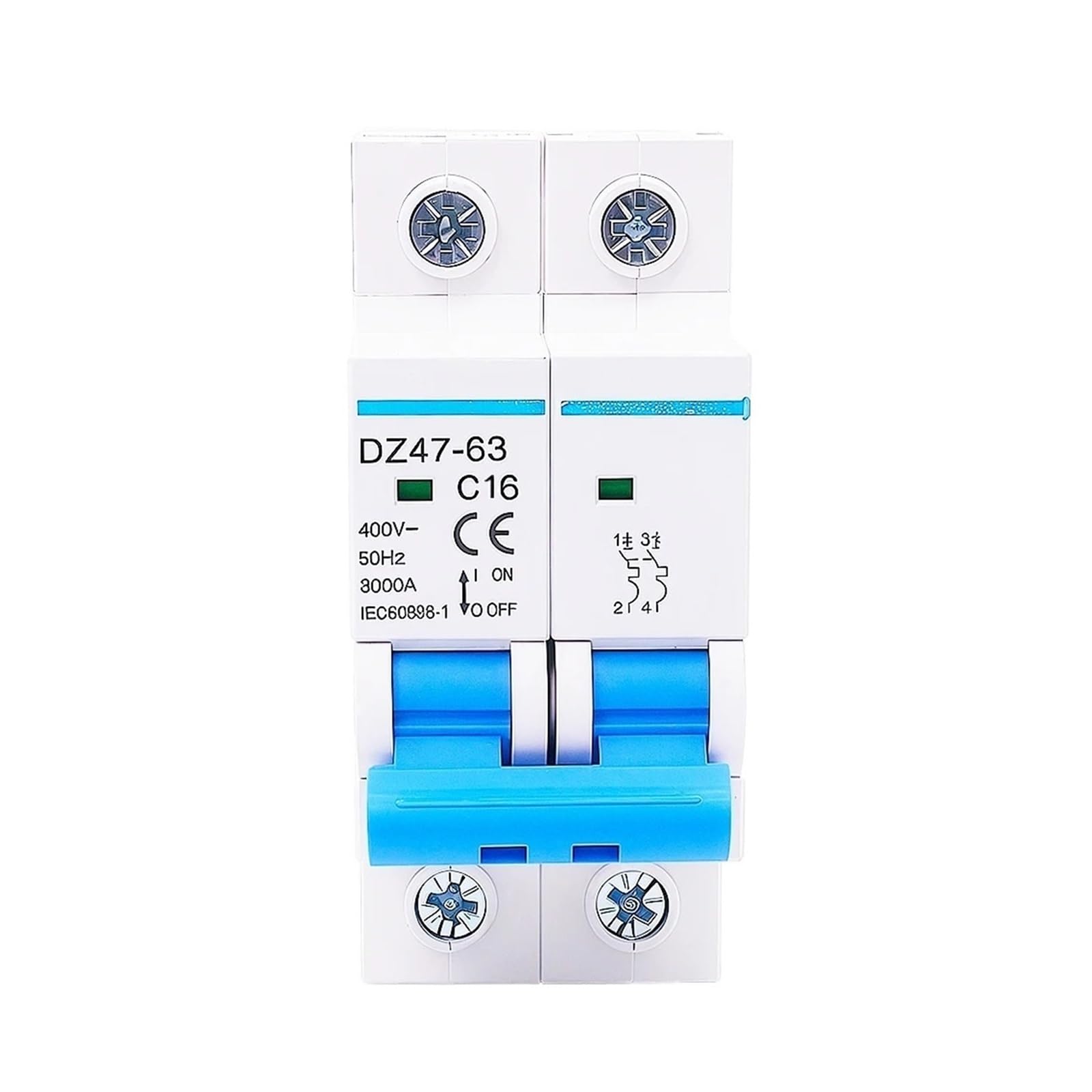 DZ47-63 2P 16-63A Din Rail Double Pole MCB Overload Short Circuit Protector For Industrial Machine Wiring(25A)