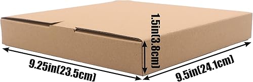 Miniatura 3 de Paquete de 10 cajas de envío planas de 9.25 x 9.4 x 1.5 pulgadas, cajas de cartón corrugado de papel kraft marrón, reciclables, correo