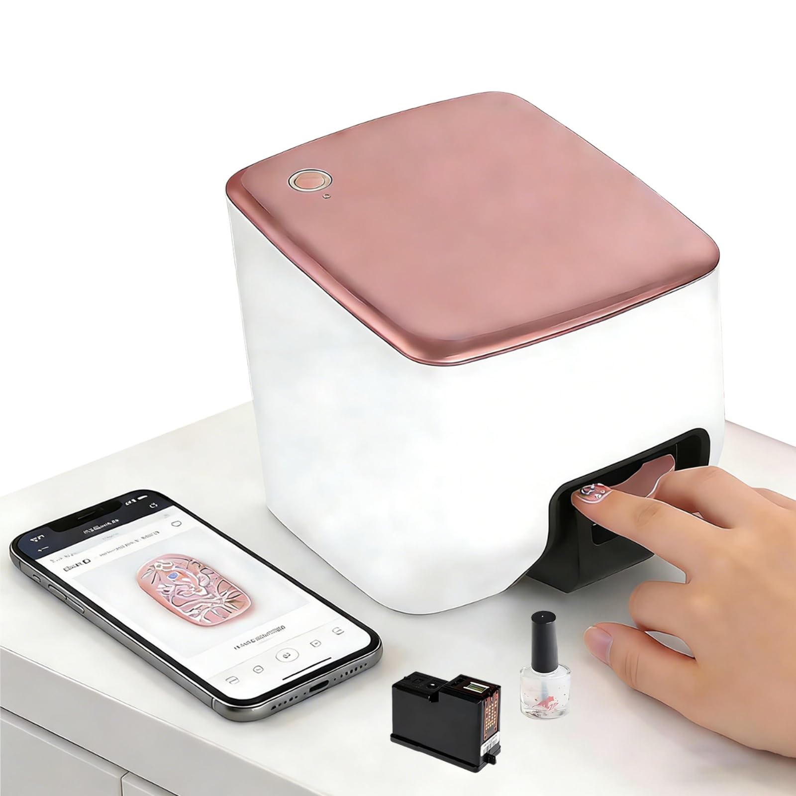 Stampante per unghie, macchina per nail art, stampante 3D portatile, 2026 novità, oltre 1000 design, controllo fai da te tramite app mobile per salone di bellezza