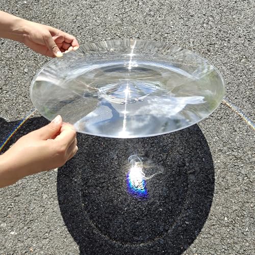 Image of Fresnel Lens Large, Diameter 400mm(15.74 inch), Focal Length 240mm(9.44 inch), Solar Death ray for Physics Classroom, Magnifiying Sheet Fire Starter for Solar Heating, Solar Oven, Acrylic Lens (not Glass)