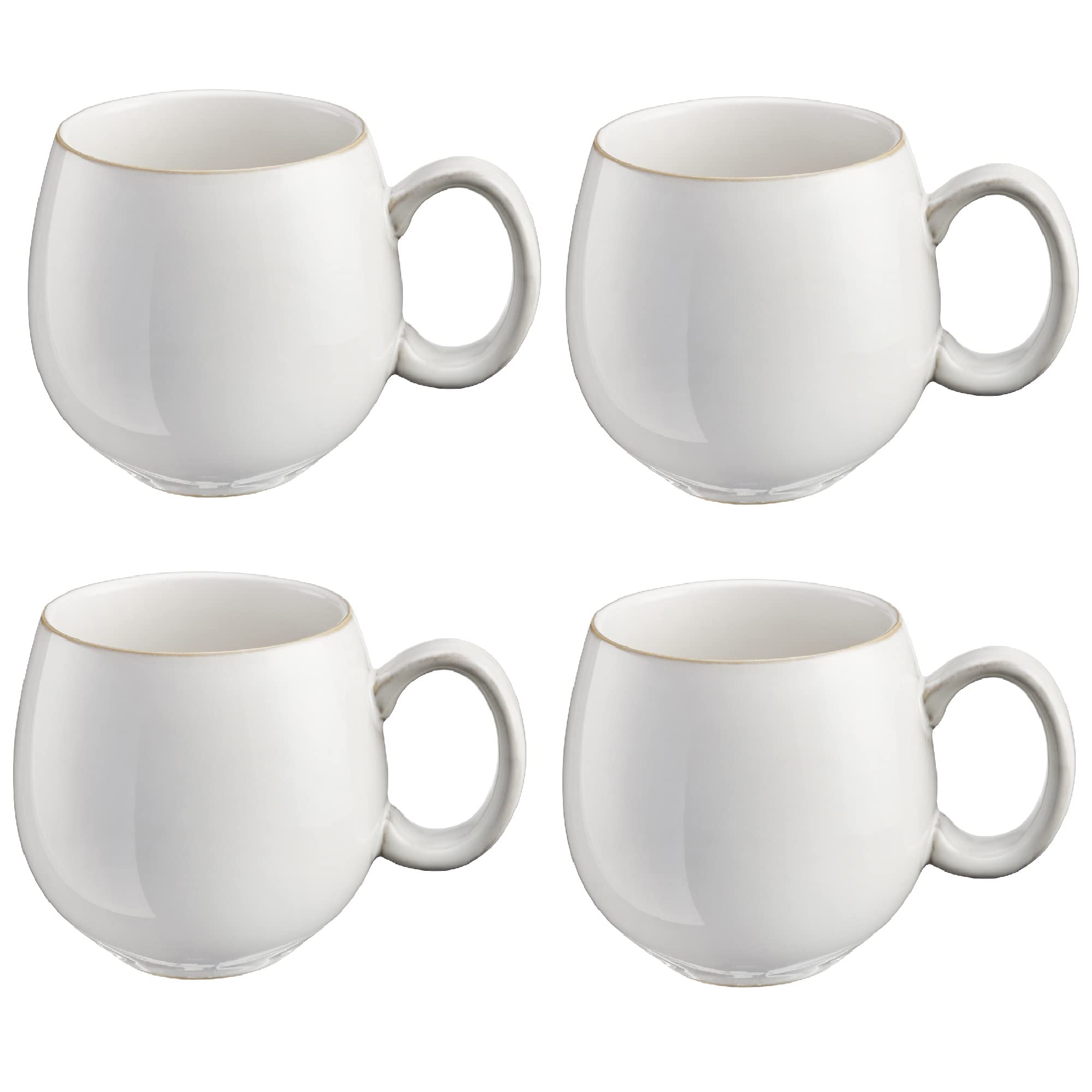 Cooks ProfessionalSet of 4 Mugs Nordic Stoneware Mugs 490ml with Reactive Glaze Finish | X-Large Modern Stylish Ceramic Tea, Coffee, Hot Chocolate Drink Cups | Dishwasher & Microwave Safe | White