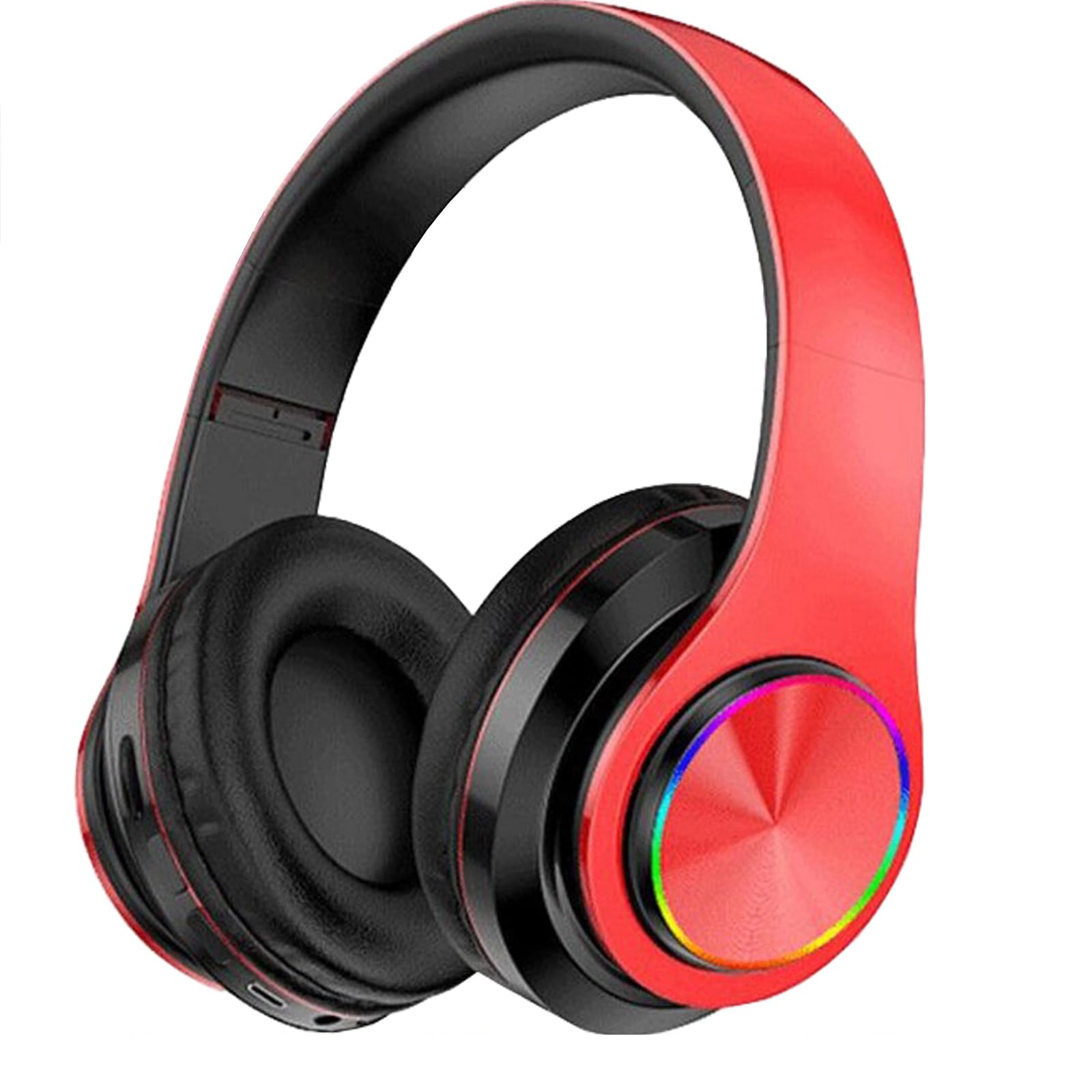 LFGKeng Wireless Bluetooth Headphones with Colorful LED Lights, Built-in Mic, Light Weight, Foldable, Wired HiFi Stereo Headphones for Classroom/Home