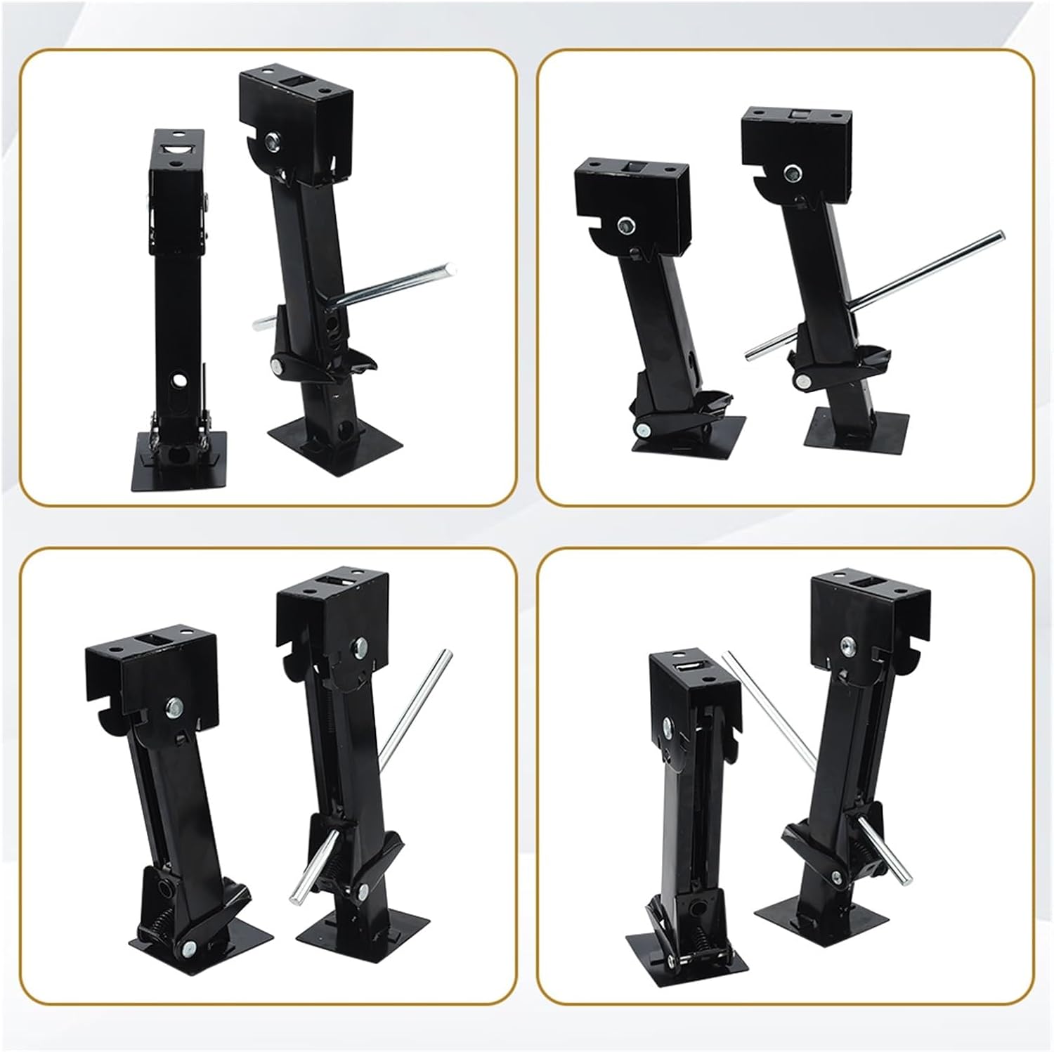 2Pcs Trailer Stabilizer Jack RV Telescoping Drop Leg with Max Load 650Lbs Adjustable Camper Swing Down Rod for Cargo Trailer