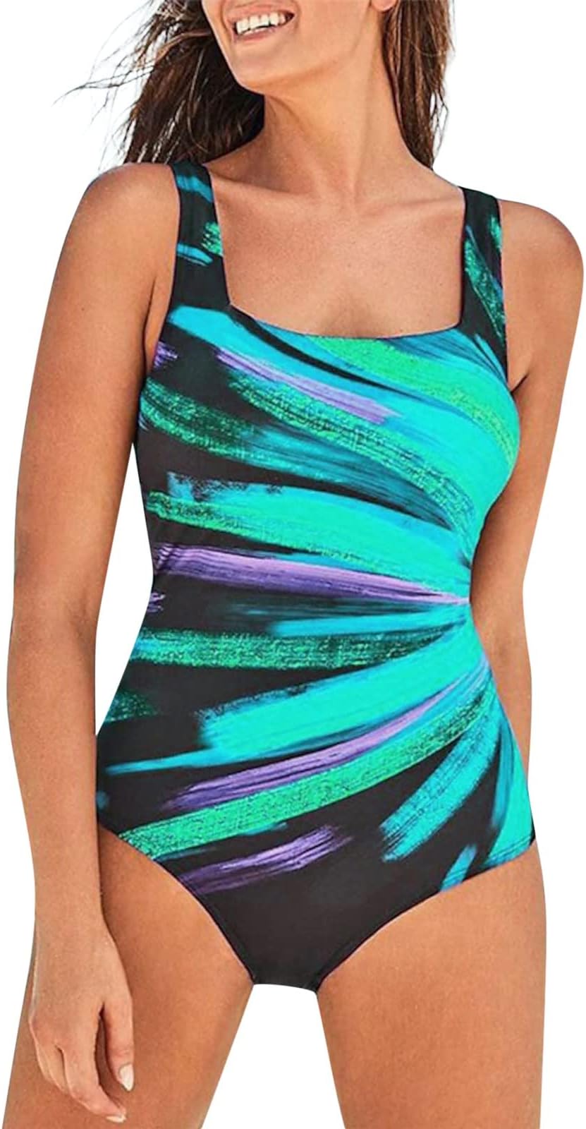 GenericOne Piece Swimsuit for Women Tummy Control Ruched Swimsuit Push Up Padded Swimwear Plus Size Swimwear for Women Bandeau Swimsuits 1-Piece Swimwear Tankini Bathing Suit Bikinis