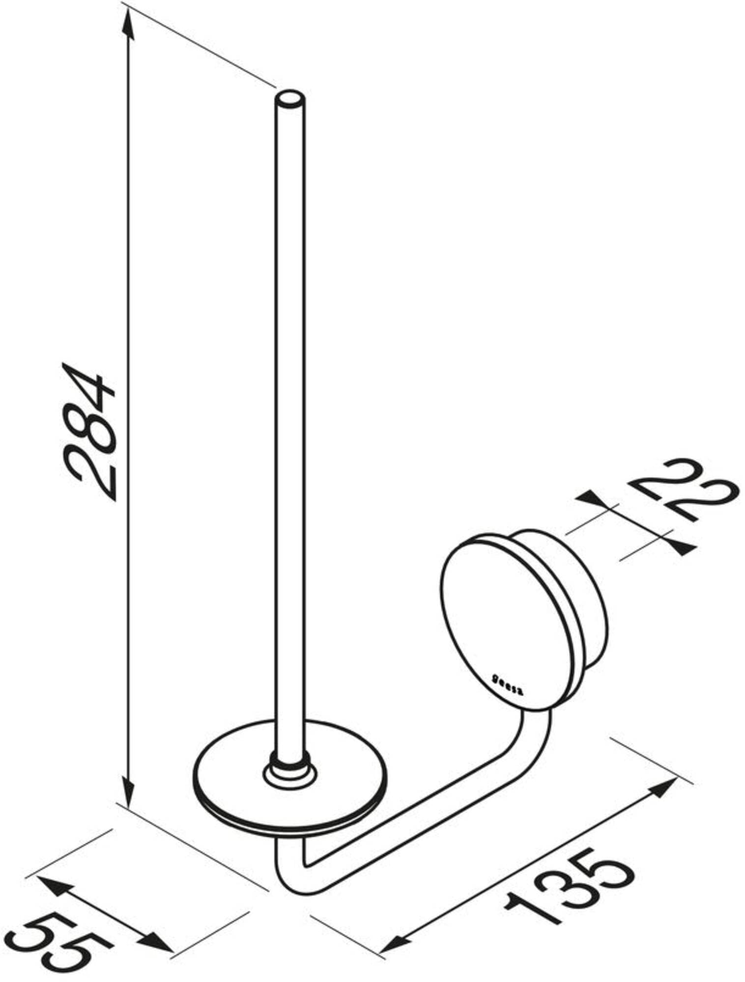 Geesa Ersatzrollenhalter Opal zum Schrauben Klopapierhalter schwarz/Edelstahl gebürstet