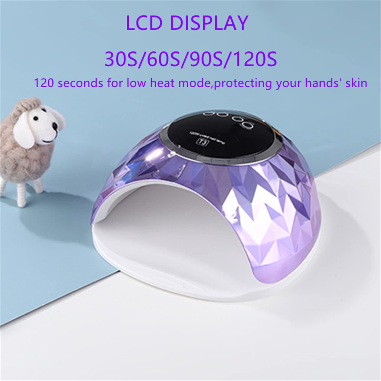 ZYC Lampada per Unghie a LED 120W UV con 42 PCS LED per Curare Il Gel per Unghie per Unghie per Unghie per Unghie Lampada per Unghie 30/60/99 / 120S Strumenti per Manicure sensori Auto,Bianca