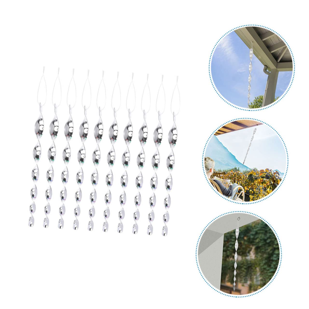 Toddmomy 5 Juegos Palo De Pájaros Paloma Búho Viento De Buho Gaviota Cintas Ahuyentadoras De Pájaros Cuervo Halcón Señuelo De Pájaro Herramientas Para Pájaros Silver Pd 30 Uds * 5