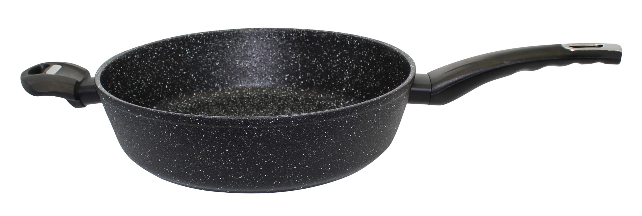 ELO Schmorpfanne Granit Evolution 28 cm mit Gegengriff, Micro-Waben-Struktur, ELODUR® Professional Antihaftversiegelung, induktionsgeeignet, schwarz, Neu | mit Gegengriff, Micro-Waben-Struktur, ELODUR® Professional Antihaftversiegelung, induktionsgeeignet