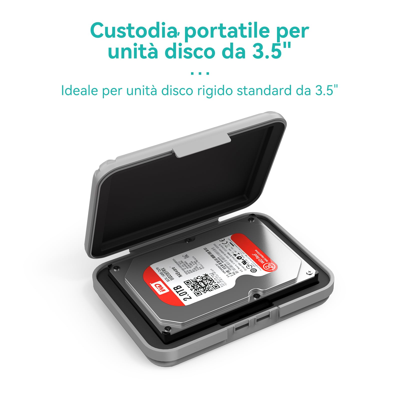 Yottamaster 5PCS Custodia Protettiva per Disco Rigido da 3,5 pollici, Antistatica, Antiurto, Confezione da 5 per Fotocamere/Alimentatori Portatili/Dispositivi Digitali Custodia Antipolvere