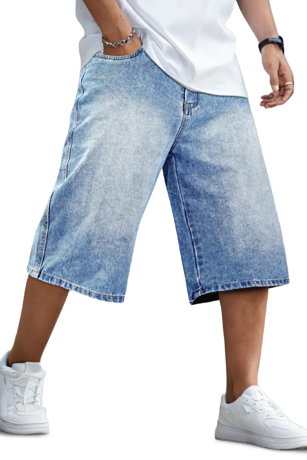 GINGTTO Mens Baggy Jean Shorts