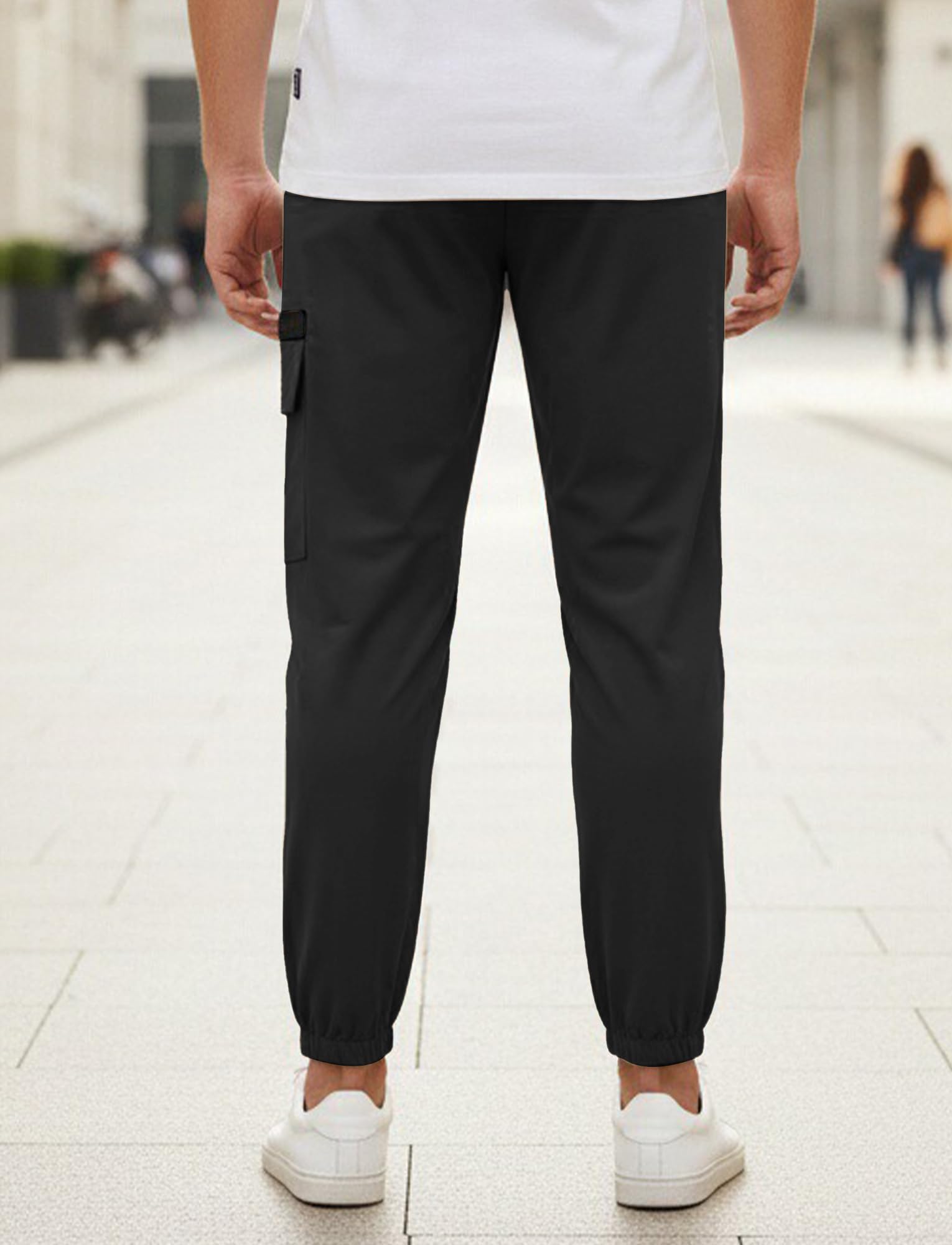 AIEOE Herren Cargohose mit Bündchen Arbeitshose Chino Cargo Jogginghose mit Taschen Kordelzug S-XXL