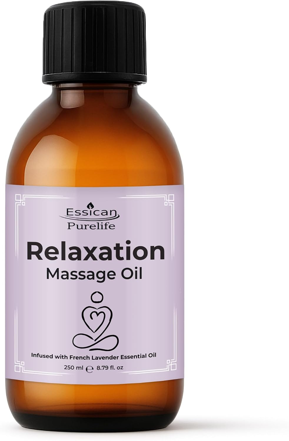 Essican Purelife Relaxation Lavender Massage Oils for Skin Massage Therapy 250ml – Cold Pressed Infused and Blended with French Lavender Essential Oils for Muscle Relaxation and Aromatherapy